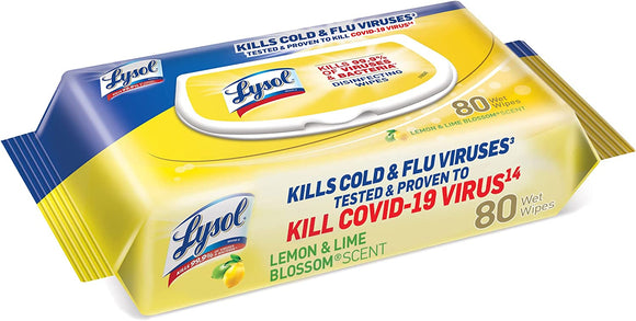 Lysol lem & Lime Flatpack Wipes 6/80ct