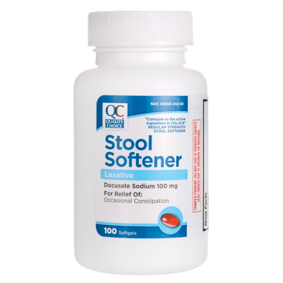 QC Stool Softener Softgels 100s