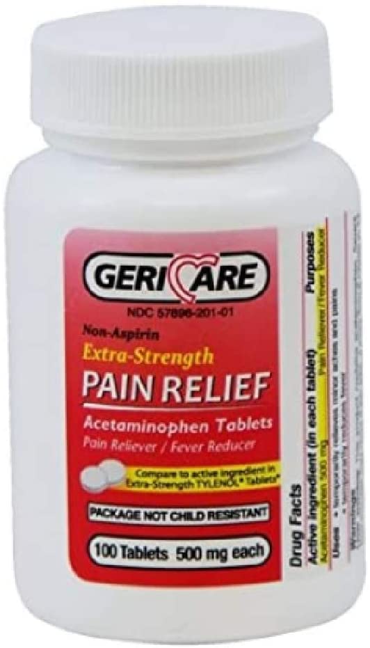 GeriCare Extra Strength Pain Relief Acetaminophen Tablets - Non Asprin
