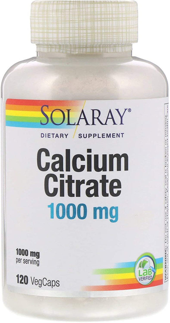 Solaray Calcium Citrate 1000mg 120 Veg Caps