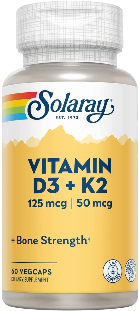 Solaray Vitamin D3 + k2 125mcg/50mcg