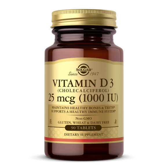 Vitamin D3 25mcg 1000 IU 90's (Solgar)